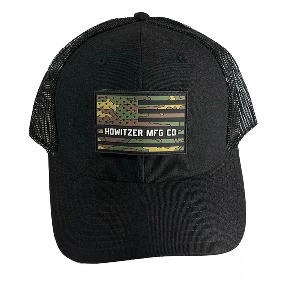 Howitzer Style Men's Hat FLAG HAT Military Grunt Black - Picture 3 of 7